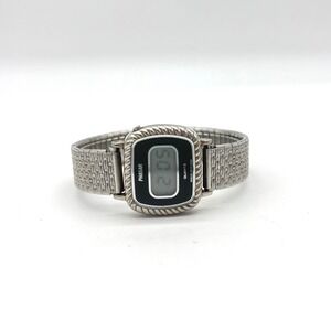 Phasar Digital Watch Sears Roebuck Y450-4290 Silver Tone Rope Bezel Vintage